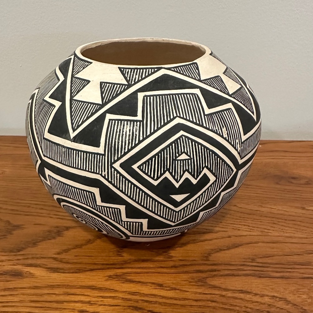 Native American Hand Painted Signed Pottery